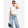 imageYEOREO Open Back Tank Tops for Women Chelseia Sexy Sleeveless Threaded SoftHue Backless Shirt Y2k Workout Going Out TopsWhite