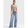 imageYEOREO Short Sleeve T Shirt for Women Double Lined Crop Top Crew Neck Workout Tee Colin Slim Fit Summer Basic Going Out TopSilver Grey