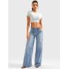 imageYEOREO Short Sleeve T Shirt for Women Double Lined Crop Top Crew Neck Workout Tee Colin Slim Fit Summer Basic Going Out TopWhite