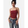 imageYEOREO Women Lace Tank Top Slim Fit Cami Sexy Sleeveless Y2K Going Out Camisoles Strap Basic TopsAnkela Red