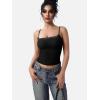 imageYEOREO Women Lace Tank Top Slim Fit Cami Sexy Sleeveless Y2K Going Out Camisoles Strap Basic TopsBlack