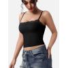 imageYEOREO Women Lace Tank Top Slim Fit Cami Sexy Sleeveless Y2K Going Out Camisoles Strap Basic TopsBlack