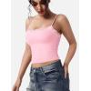 imageYEOREO Women Lace Tank Top Slim Fit Cami Sexy Sleeveless Y2K Going Out Camisoles Strap Basic TopsCherry Pink