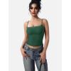 imageYEOREO Women Lace Tank Top Slim Fit Cami Sexy Sleeveless Y2K Going Out Camisoles Strap Basic TopsDark Green