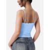 imageYEOREO Women Lace Tank Top Slim Fit Cami Sexy Sleeveless Y2K Going Out Camisoles Strap Basic TopsLight Blue