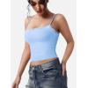 imageYEOREO Women Lace Tank Top Slim Fit Cami Sexy Sleeveless Y2K Going Out Camisoles Strap Basic TopsLight Blue