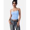 imageYEOREO Women Lace Tank Top Slim Fit Cami Sexy Sleeveless Y2K Going Out Camisoles Strap Basic TopsLight Blue