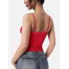 imageYEOREO Women Lace Tank Top Slim Fit Cami Sexy Sleeveless Y2K Going Out Camisoles Strap Basic TopsRed