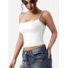 imageYEOREO Women Lace Tank Top Slim Fit Cami Sexy Sleeveless Y2K Going Out Camisoles Strap Basic TopsWhite