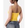 imageYEOREO Women Lace Tank Top Slim Fit Cami Sexy Sleeveless Y2K Going Out Camisoles Strap Basic TopsYellow
