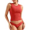 imageYEOREO Laurisa Women V Neck Tank Tops Zip Going Out Summer Sexy Sleeveless Shirts Slim Fit Double Lined Casual VestRed