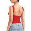 imageYEOREO Open Back Tank Tops for Women Chelseia Sexy Sleeveless Threaded SoftHue Backless Shirt Y2k Workout Going Out TopsRed