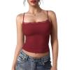 imageYEOREO Women Lace Tank Top Slim Fit Cami Sexy Sleeveless Y2K Going Out Camisoles Strap Basic TopsAnkela Red