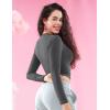 imageYEOREO Long Sleeve Shirts for Women y2k Tops Double Lined Basic Tee Crew Neck Going Out Sweeney Workout UndershirtCoal