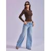 imageYEOREO Long Sleeve Shirts for Women y2k Tops Double Lined Basic Tee Crew Neck Going Out Sweeney Workout UndershirtCoffee