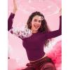 imageYEOREO Long Sleeve Shirts for Women y2k Tops Double Lined Basic Tee Crew Neck Going Out Sweeney Workout UndershirtDeep Berry