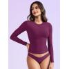 imageYEOREO Long Sleeve Shirts for Women y2k Tops Double Lined Basic Tee Crew Neck Going Out Sweeney Workout UndershirtDeep Berry