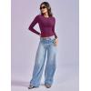 imageYEOREO Long Sleeve Shirts for Women y2k Tops Double Lined Basic Tee Crew Neck Going Out Sweeney Workout UndershirtDeep Berry