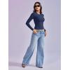 imageYEOREO Long Sleeve Shirts for Women y2k Tops Double Lined Basic Tee Crew Neck Going Out Sweeney Workout UndershirtDeep Blue