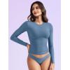 imageYEOREO Long Sleeve Shirts for Women y2k Tops Double Lined Basic Tee Crew Neck Going Out Sweeney Workout UndershirtHaze Blue