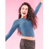 imageYEOREO Long Sleeve Shirts for Women y2k Tops Double Lined Basic Tee Crew Neck Going Out Sweeney Workout UndershirtHaze Blue