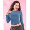 imageYEOREO Long Sleeve Shirts for Women y2k Tops Double Lined Basic Tee Crew Neck Going Out Sweeney Workout UndershirtHaze Blue
