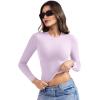 imageYEOREO Long Sleeve Shirts for Women y2k Tops Double Lined Basic Tee Crew Neck Going Out Sweeney Workout UndershirtLight Purple