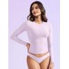 imageYEOREO Long Sleeve Shirts for Women y2k Tops Double Lined Basic Tee Crew Neck Going Out Sweeney Workout UndershirtLight Purple