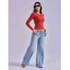 imageYEOREO Long Sleeve Shirts for Women y2k Tops Double Lined Basic Tee Crew Neck Going Out Sweeney Workout UndershirtRed