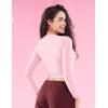 imageYEOREO Long Sleeve Shirts for Women y2k Tops Double Lined Basic Tee Crew Neck Going Out Sweeney Workout UndershirtSakura Pink