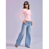 imageYEOREO Long Sleeve Shirts for Women y2k Tops Double Lined Basic Tee Crew Neck Going Out Sweeney Workout UndershirtSakura Pink