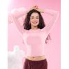 imageYEOREO Long Sleeve Shirts for Women y2k Tops Double Lined Basic Tee Crew Neck Going Out Sweeney Workout UndershirtSakura Pink