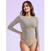 imageYEOREO Long Sleeve Shirts for Women y2k Tops Double Lined Basic Tee Crew Neck Going Out Sweeney Workout UndershirtSilver Grey