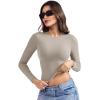 imageYEOREO Long Sleeve Shirts for Women y2k Tops Double Lined Basic Tee Crew Neck Going Out Sweeney Workout UndershirtSilver Grey