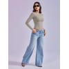imageYEOREO Long Sleeve Shirts for Women y2k Tops Double Lined Basic Tee Crew Neck Going Out Sweeney Workout UndershirtSilver Grey