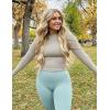 imageYEOREO Long Sleeve Shirts for Women y2k Tops Double Lined Basic Tee Crew Neck Going Out Sweeney Workout UndershirtSilver Grey