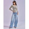 imageYEOREO Long Sleeve Shirts for Women y2k Tops Double Lined Basic Tee Crew Neck Going Out Sweeney Workout UndershirtSilver Grey