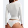 imageYEOREO Long Sleeve Shirts for Women y2k Tops Double Lined Basic Tee Crew Neck Going Out Sweeney Workout UndershirtWhite