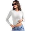 imageYEOREO Long Sleeve Shirts for Women y2k Tops Double Lined Basic Tee Crew Neck Going Out Sweeney Workout UndershirtWhite