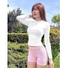 imageYEOREO Long Sleeve Shirts for Women y2k Tops Double Lined Basic Tee Crew Neck Going Out Sweeney Workout UndershirtWhite