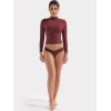 imageYEOREO Long Sleeve Workout Crop Mock Thermal Turtle Neck Double Lined Base Tops Shirts Women Sariah Y2k UndershirtAnkela Red