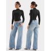 imageYEOREO Long Sleeve Workout Crop Mock Thermal Turtle Neck Double Lined Base Tops Shirts Women Sariah Y2k UndershirtBlack