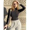 imageYEOREO Long Sleeve Workout Crop Mock Thermal Turtle Neck Double Lined Base Tops Shirts Women Sariah Y2k UndershirtBlack