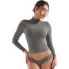 imageYEOREO Long Sleeve Workout Crop Mock Thermal Turtle Neck Double Lined Base Tops Shirts Women Sariah Y2k UndershirtGrey