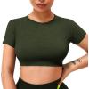 imageYEOREO Amplify Seamless Short Sleeve Womens Crop Top Gym Yoga Tops Workout Shirts Tee