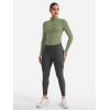 imageYEOREO CoreFlex Womens Workout Jackets Cropped Zip Up Athletic Jackets Arsene Slim Fit Yoga Running Tops with Thumb HolesArmy Green