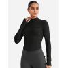 imageYEOREO CoreFlex Womens Workout Jackets Cropped Zip Up Athletic Jackets Arsene Slim Fit Yoga Running Tops with Thumb HolesBlack