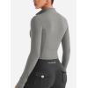 imageYEOREO CoreFlex Womens Workout Jackets Cropped Zip Up Athletic Jackets Arsene Slim Fit Yoga Running Tops with Thumb HolesLight Gray