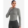 imageYEOREO CoreFlex Womens Workout Jackets Cropped Zip Up Athletic Jackets Arsene Slim Fit Yoga Running Tops with Thumb HolesLight Gray
