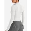 imageYEOREO CoreFlex Womens Workout Jackets Cropped Zip Up Athletic Jackets Arsene Slim Fit Yoga Running Tops with Thumb HolesWhite